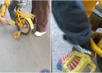 Новосибирские спасатели помогли застрявшему в велосипеде 4-летнему мальчику