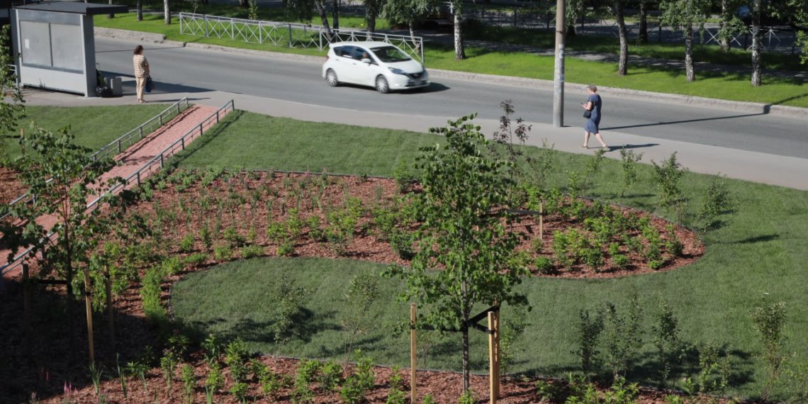 Новый сквер вместо зарослей и мусора появился в Первомайском районе Новосибирска
