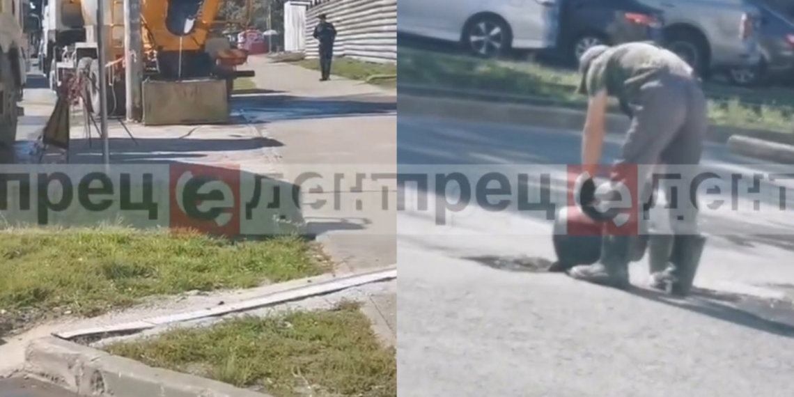 Строители слили воду с цементом в ливнёвку в Новосибирске