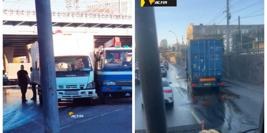 Ай да Аннушка! Масло на 2 млн. рублей вылилось на дорогу в Новосибирске