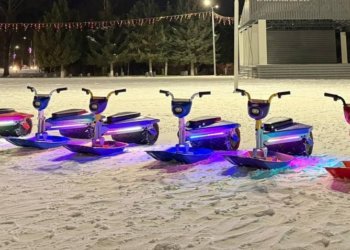 Зимний аналог электросамокатов запустили в парках и скверах Новосибирска