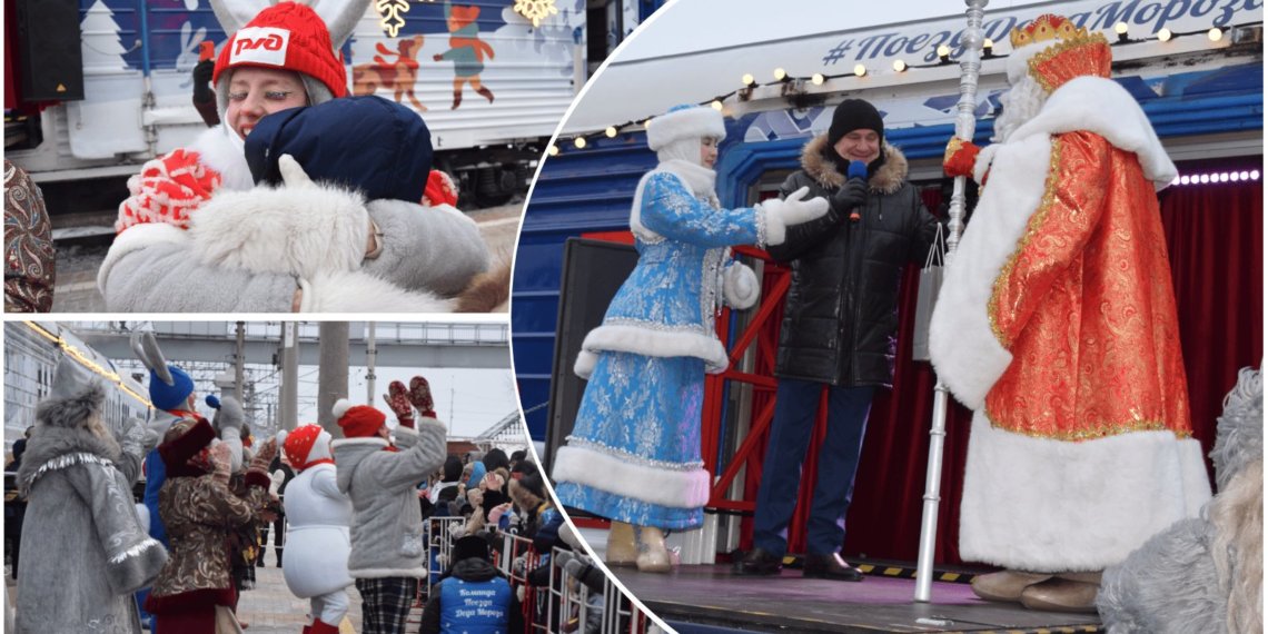 Глава Карасукского округа вручил подарок Деду Морозу из передвижной резиденции