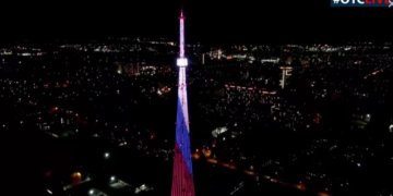 Новосибирская телебашня зажжёт цвета в честь России и Беларуси