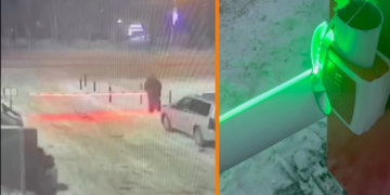 Новосибирец с пилой расправился со шлагбаумом ЖК «Созвездие» под покровом ночи
