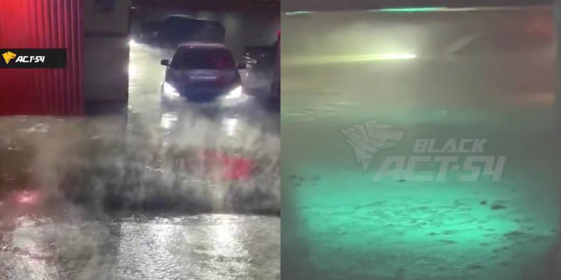 В элитном ЖК Новосибирска затопило подземную парковку