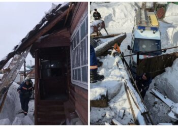 Опасная оттепель: в Новосибирске обрушилась крыша частного дома