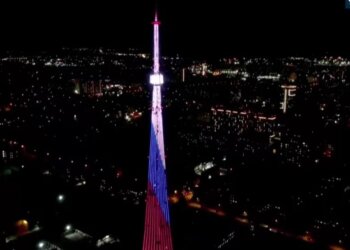 Розы, тюльпаны и бабочки: телебашня Новосибирска засияет праздничными огнями 8 Марта