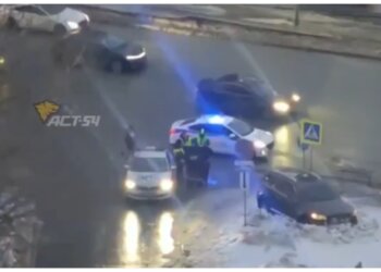 В Новосибирске водитель кроссовера влетел в сугроб — и его тут же задержали