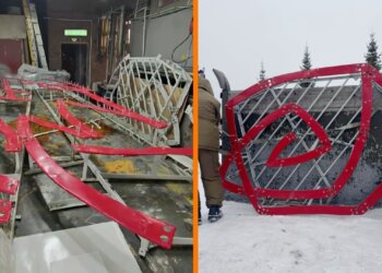 Историческую неоновую вывеску «Весна» восстановили в Новосибирске