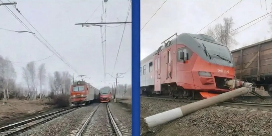 Поезд наехал на упавшую опору контактной сети в Новосибирской области