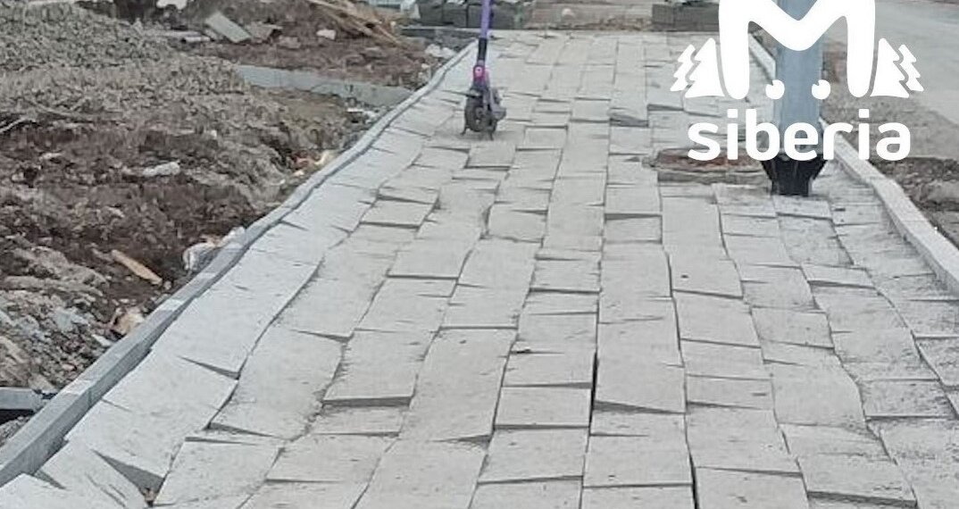 В новосибирском «Бугаков парке» начался ремонт разрушенной плитки