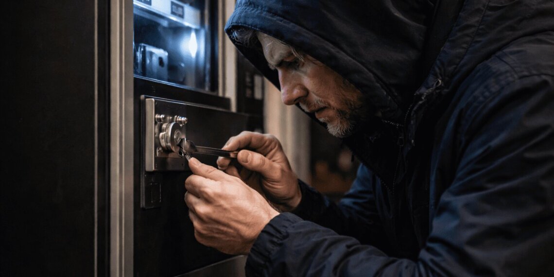 Новосибирец украл iPhone из вендингового автомата на глазах у продавца фруктов