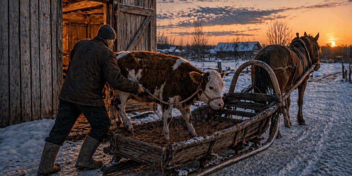 Жителя Новосибирской области осудили за кражу бычка на санях с лошадью