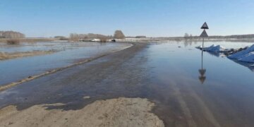 Движение на дороге в Краснозёрском районе полностью прекращено из-за паводка
