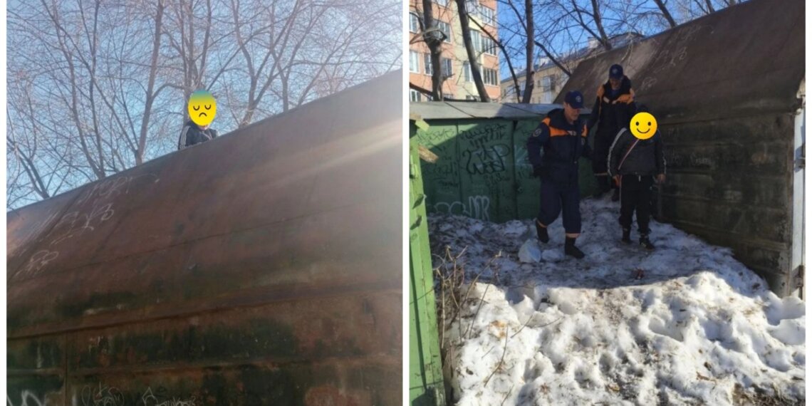Новосибирский школьник залез на гараж и не смог спуститься самостоятельно