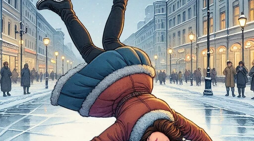 А потому что работать надо: женщина взыскала урон с мэрии за падение на льду