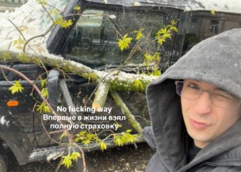 Шторм в Москве обрушил дерево на машину Славы Мэрлоу