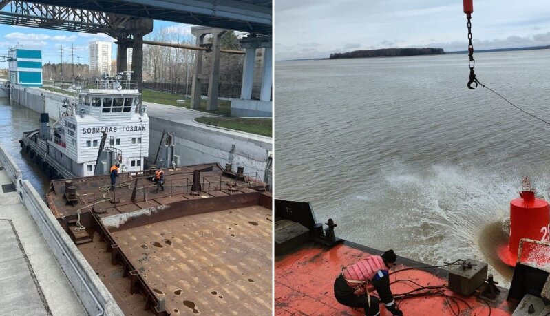Новосибирский шлюз готовится к навигации