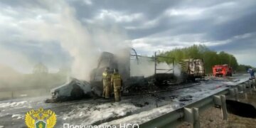 Водитель иномарки погиб после аварии с пожаром в НСО