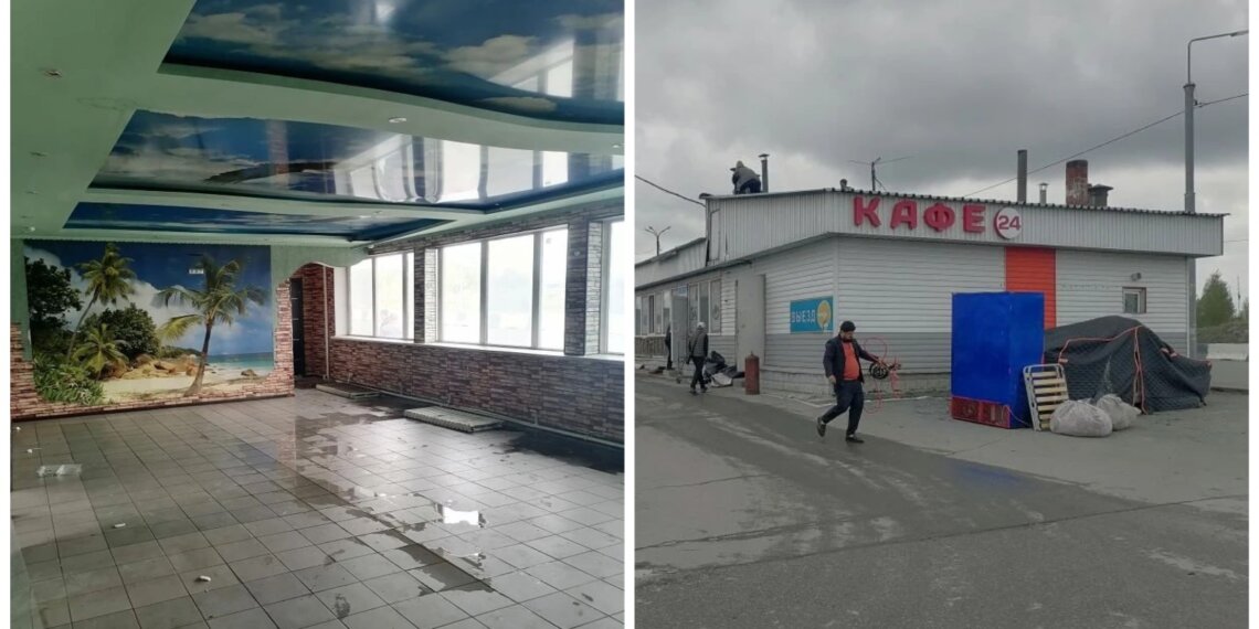 На «Гусинке» в Новосибирске начали сносить кафе и будку охраны