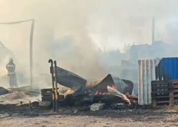 Пожар в пригороде Новосибирска уничтожил четыре частных дома