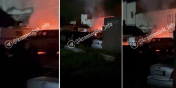 В пригороде Новосибирска подожгли полицейские машины