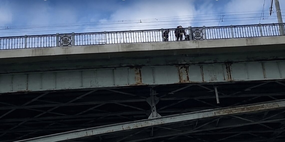 На Октябрьском мосту спасли мужчину в инвалидной коляске